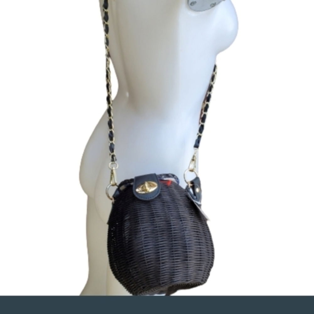 Free People Black wicker xbody bag NWT - Picture 4 of 15